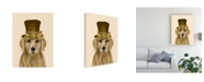 Trademark Global Fab Funky Golden Retriever, Hat and Bow Canvas Art - 19.5" x 26"